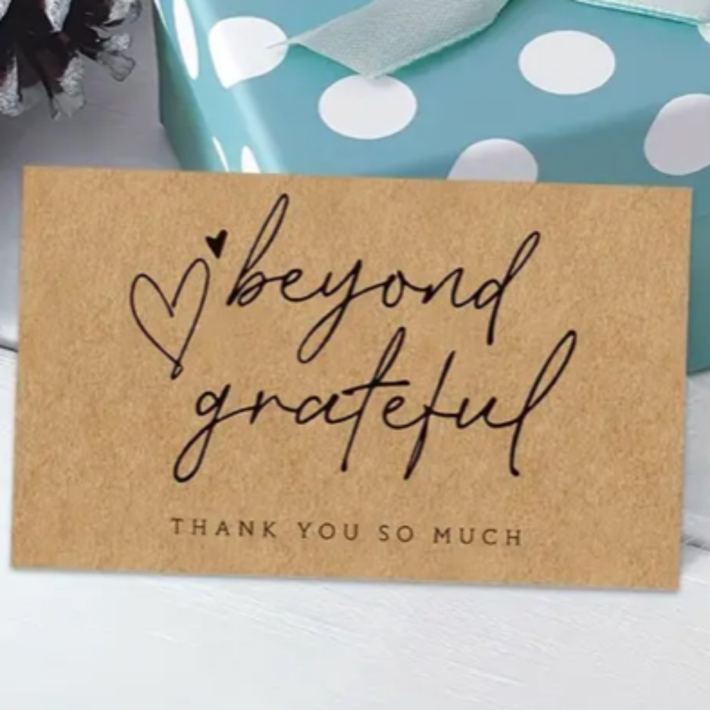 NEW 30 PCS BEYOND GRATEFUL THANK YOU SO MUCH APPRECIATION PAPER BUSINESS CARDS